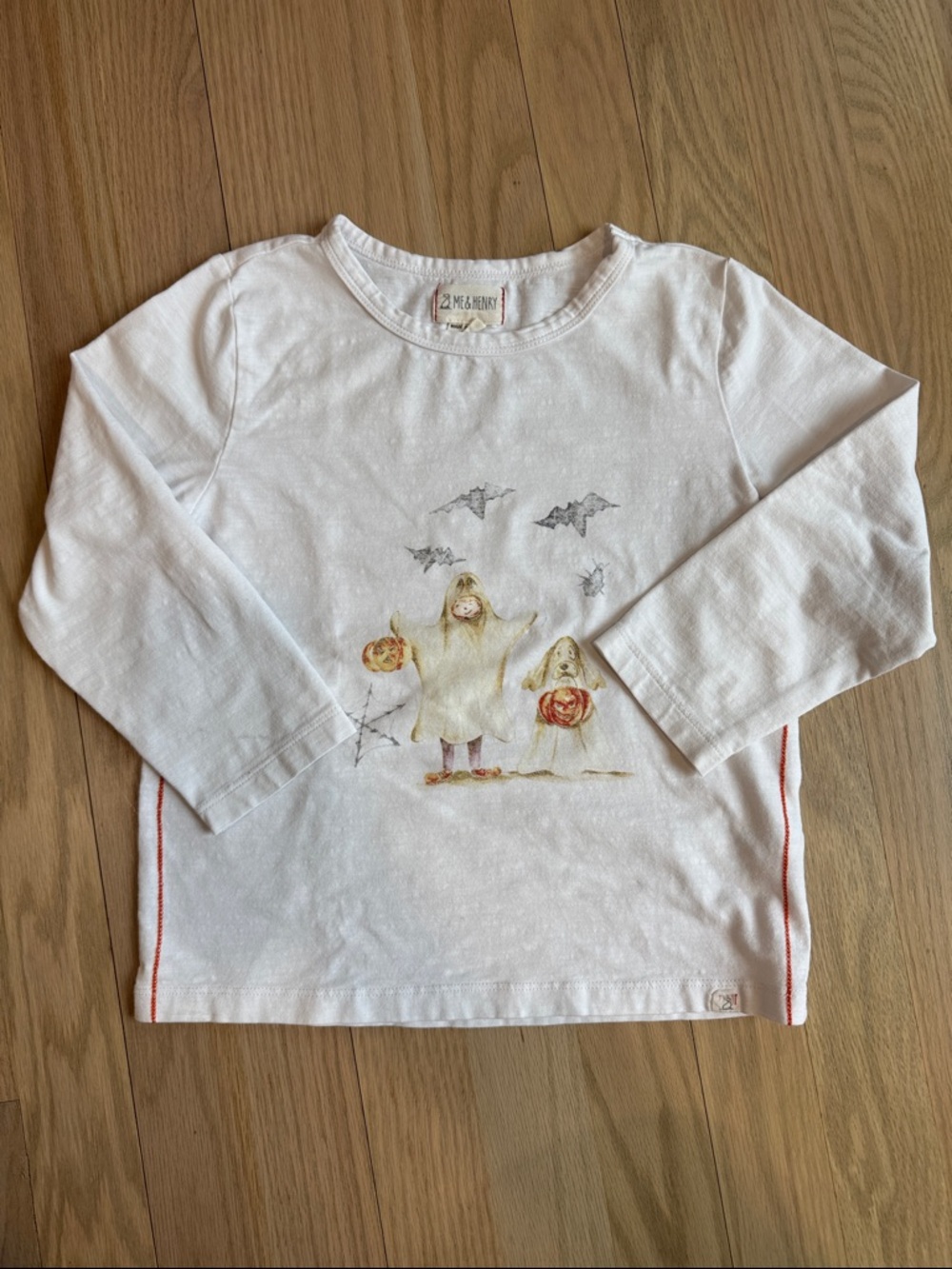 Me&Henry - Kids White Halloween Ghost Graphic Long-Sleeve Top - Size 4/5Y